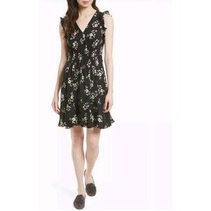 Rebecca Taylor Silk Kelsey Floral Dress sz 0 / XS Elegant Date Night Midi A-Line